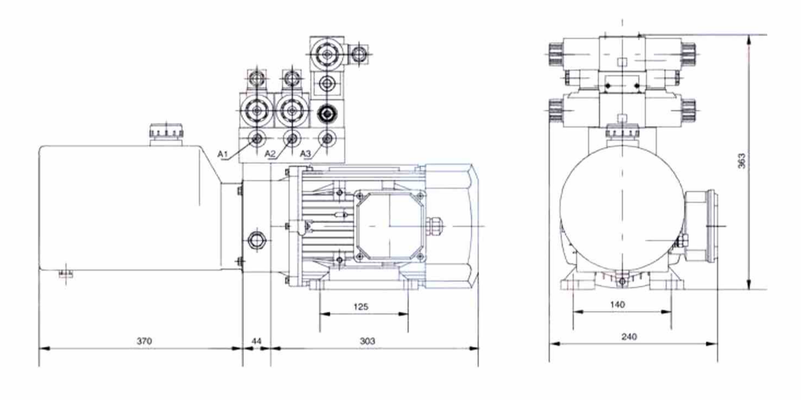 outline of 240v power unit