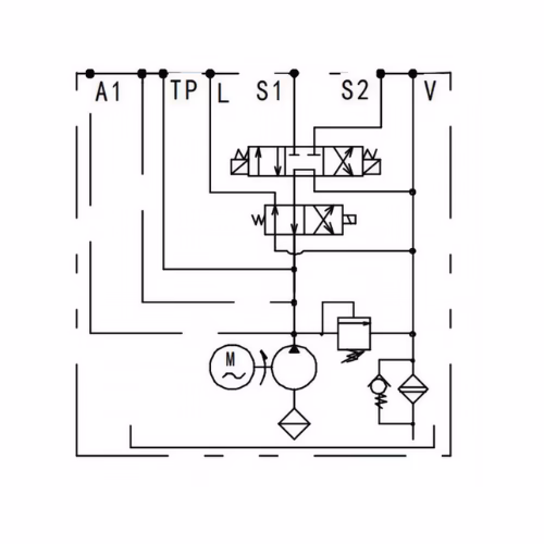 Hydraulic circuit diagram for the 24V aerial work vehicle power unit