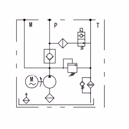 Hydraulic circuit diagram for DC1-119BME/GBHALFD aerial work vehicle power unit